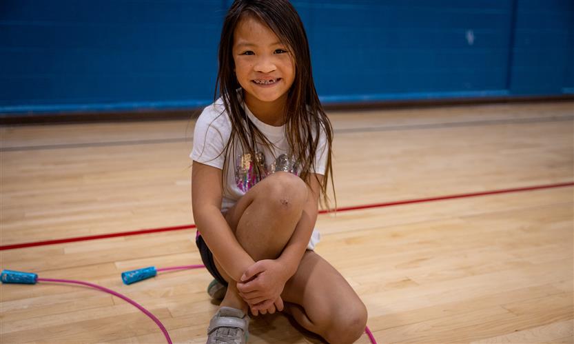 Students jump rope